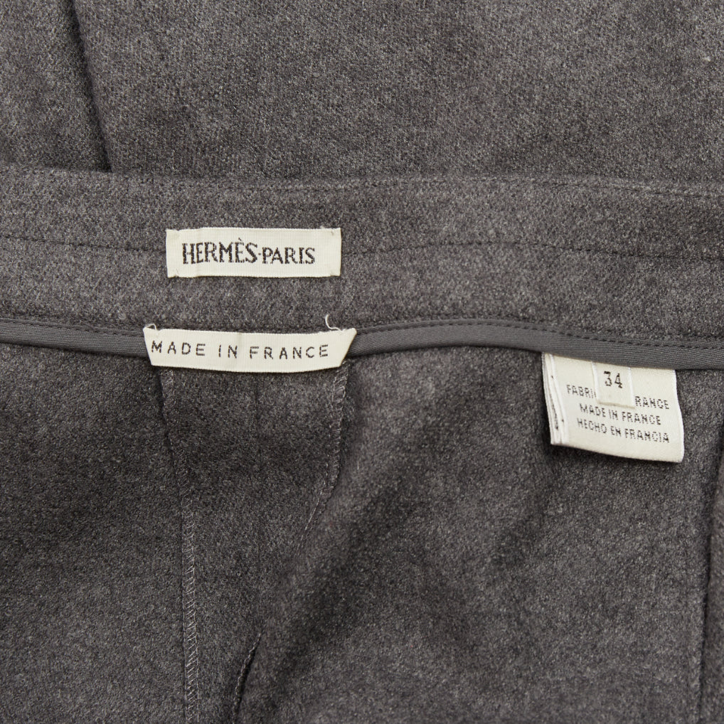 HERMES Martin Margiela Vintage grey cashmere wool high waisted pants FR36 S