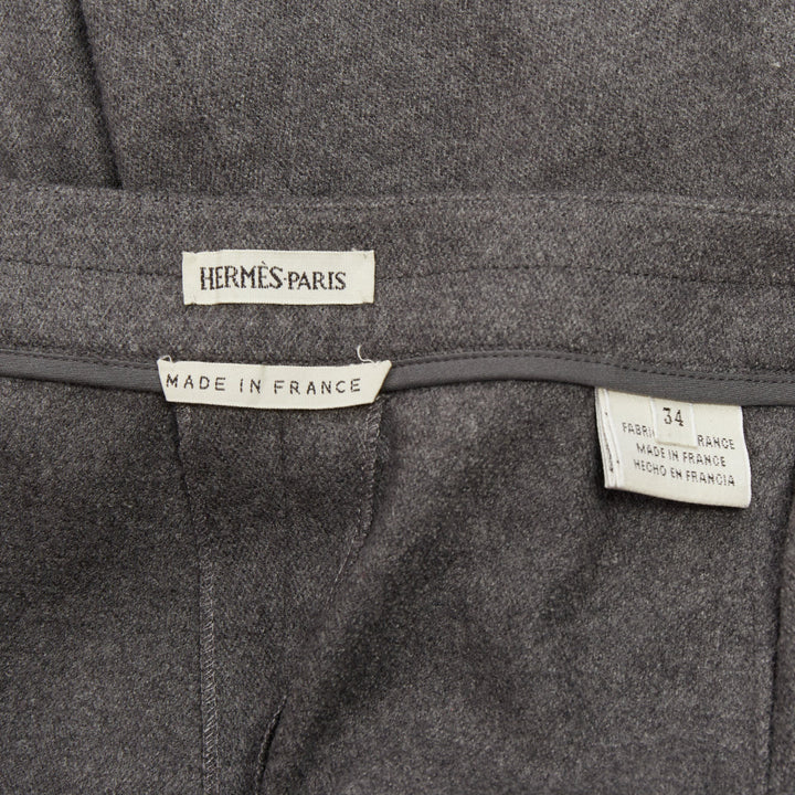 HERMES Martin Margiela Vintage grey cashmere wool high waisted pants FR36 S