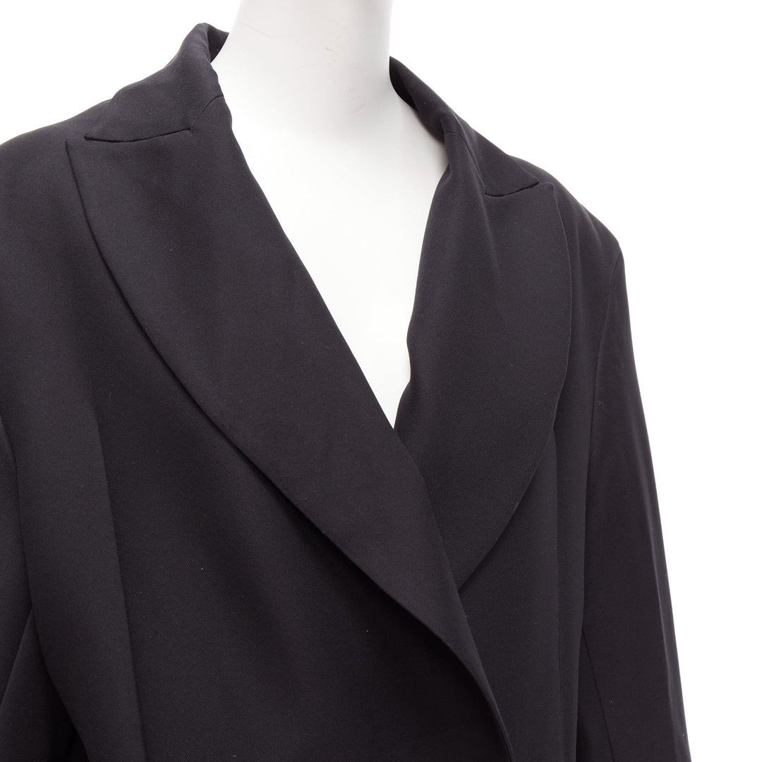 MATICEVSKI 2022 Territories black silk lined buttoned oversized blazer AUS8 S