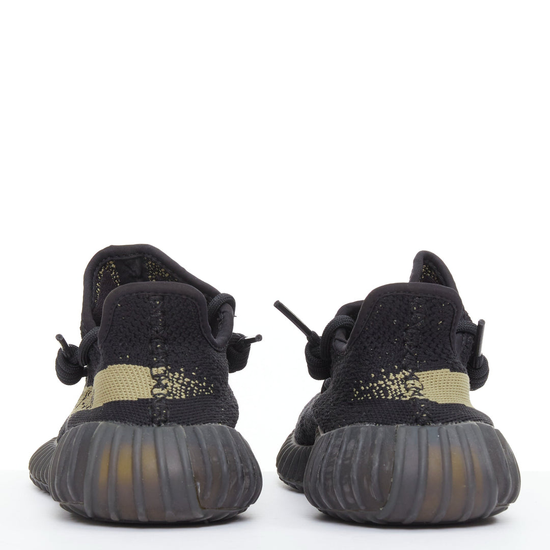 YEEZY ADIDAS Boost 350 V2 black olive green colorblock low top sneakers US4.5