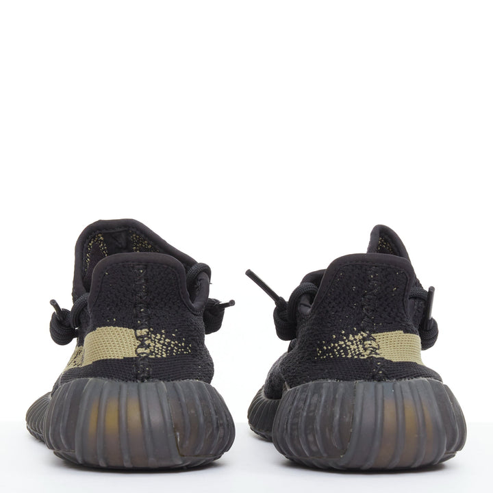 YEEZY ADIDAS Boost 350 V2 black olive green colorblock low top sneakers US4.5