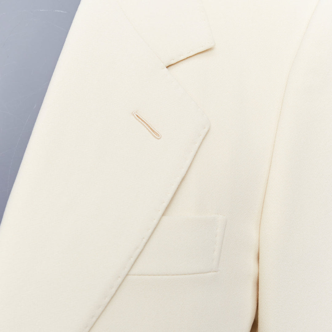 UMIT BENAN B+ off white wool blend handstitched blazer jacket IT38 XS