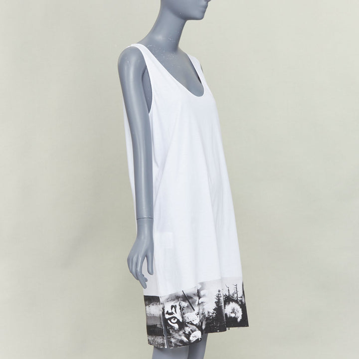 PRADA 2022 white cotton landscape print hem scoop tank dress XS