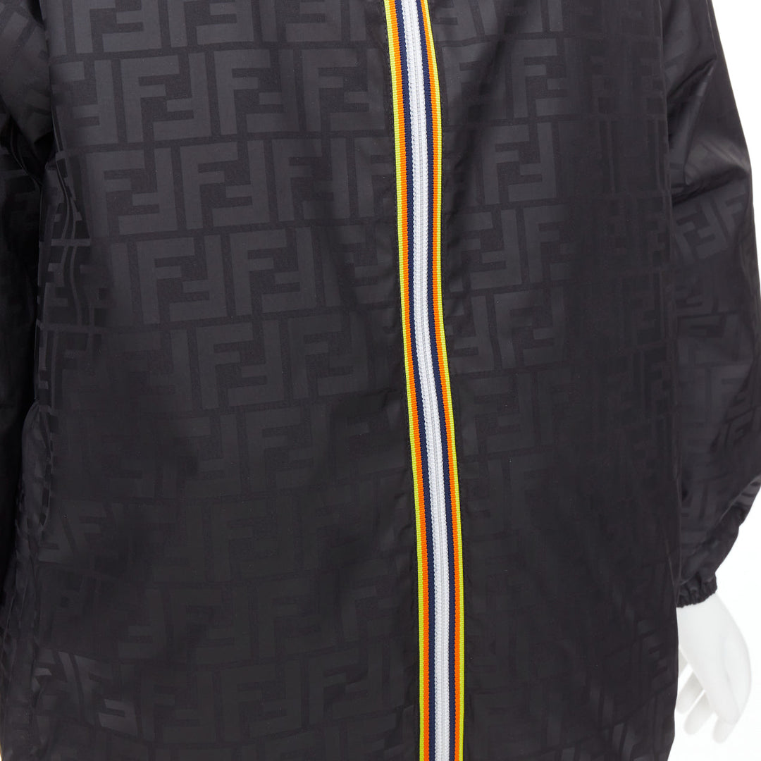 FENDI K-WAY metallic gold black FF reversible waterproof windbreaker S