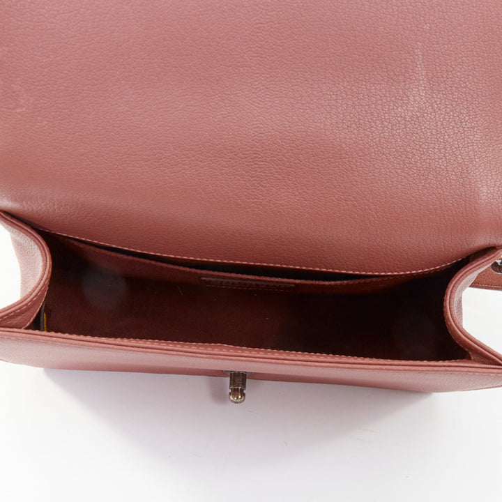 CHANEL Duo Boy Flap pink lambskin beige patent leather small shoulder bag