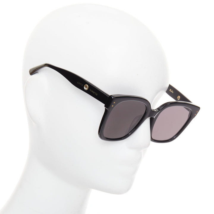 GENTLE MONSTER Jennie Kuku0 01 black gold eyelet oversized square sunglasses