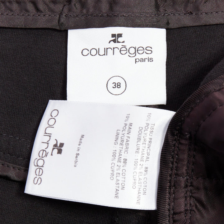 COURREGES black high shine vinyl leg harness cut out boy shorts FR38 M
