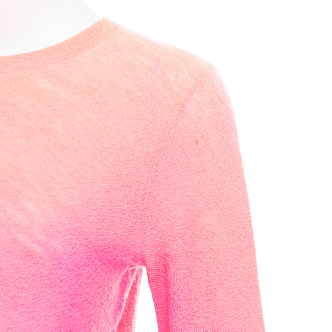 OLD CELINE Phoebe Philo neon coral pink wool knitted sweater S