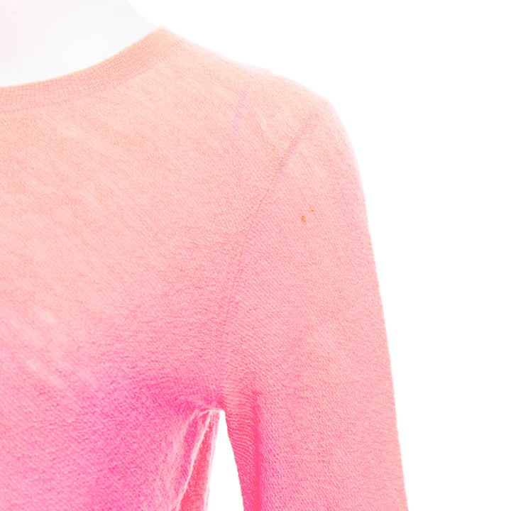 OLD CELINE Phoebe Philo neon coral pink wool knitted sweater S