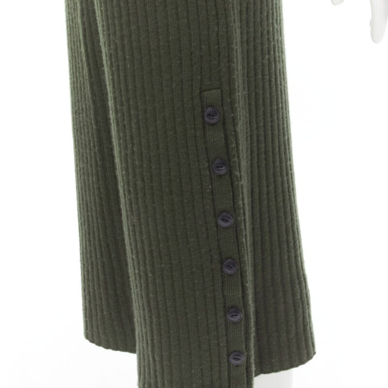 RAG & BONE 100% merino wool braid detail ribbed button side sweater dress S