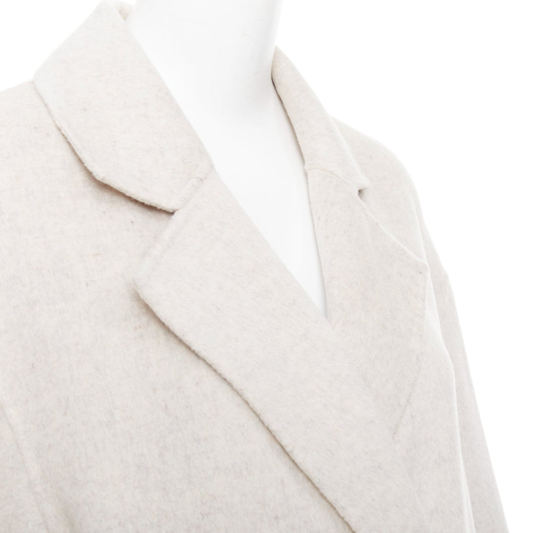 LOU LOU STUDIO Borneo light grey wool cashmere felt double breasted long coat XS