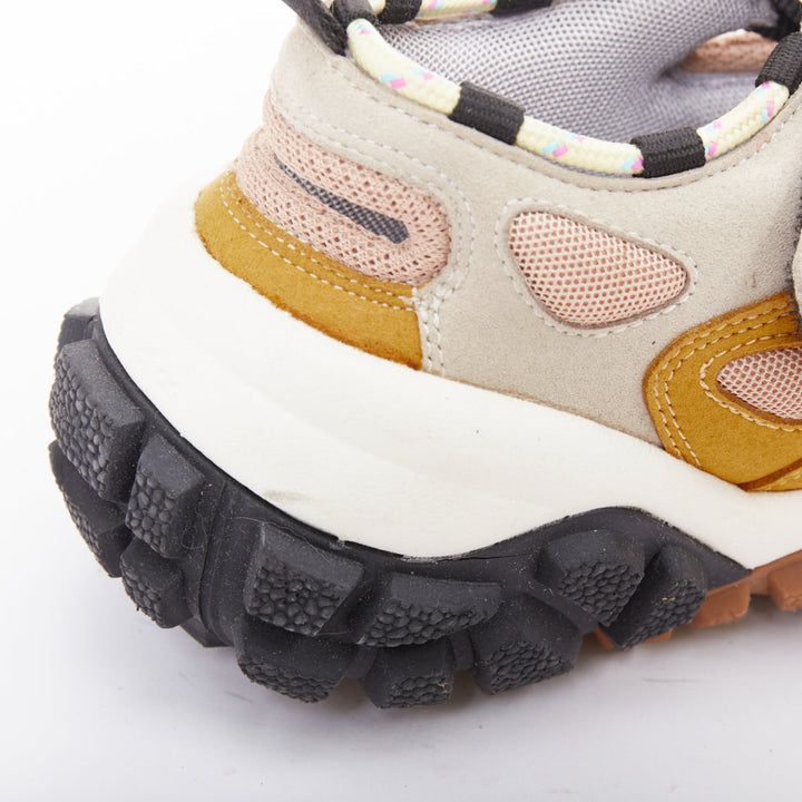 ACNE STUDIOS Bolzter Bryz yellow brown grey suede dad chunky sneakers EU38