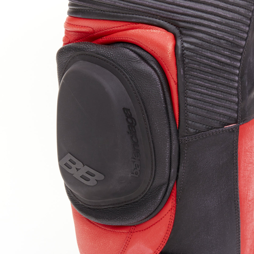 rare BALENCIAGA Demna 2024 Runway Biker Pantashoes black red motocross boot EU41