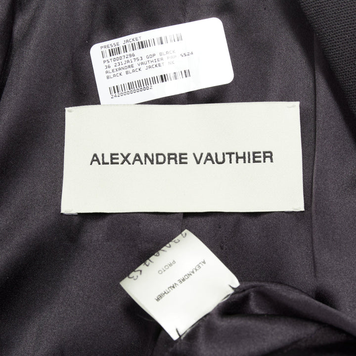 ALEXANDRE VAUTHIER SS2024 black Grain De Poudre wasp waist peak tuxedo jacket