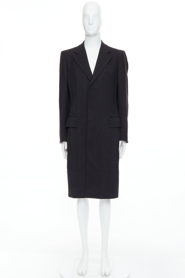 YVES SAINT LAURENT Rive Gauche Vintage grey 100% wool oversized coat FR48 M