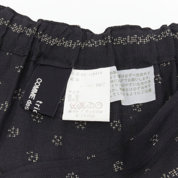 TRICOT COMME DES GARCONS black Ethnic Bohemian floral jacquard flared skirt S