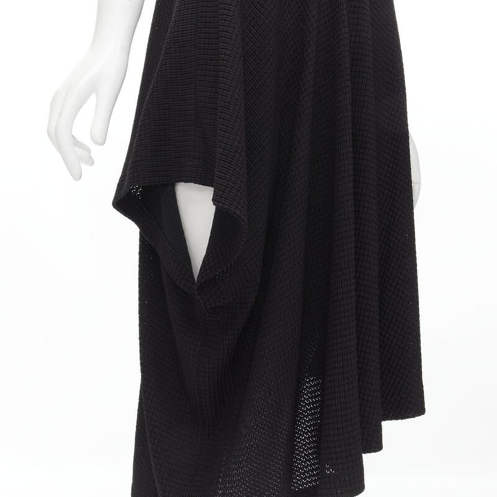 COMME DES GARCONS Vintage 1980s acetate knit angular draped handkerchief dress M