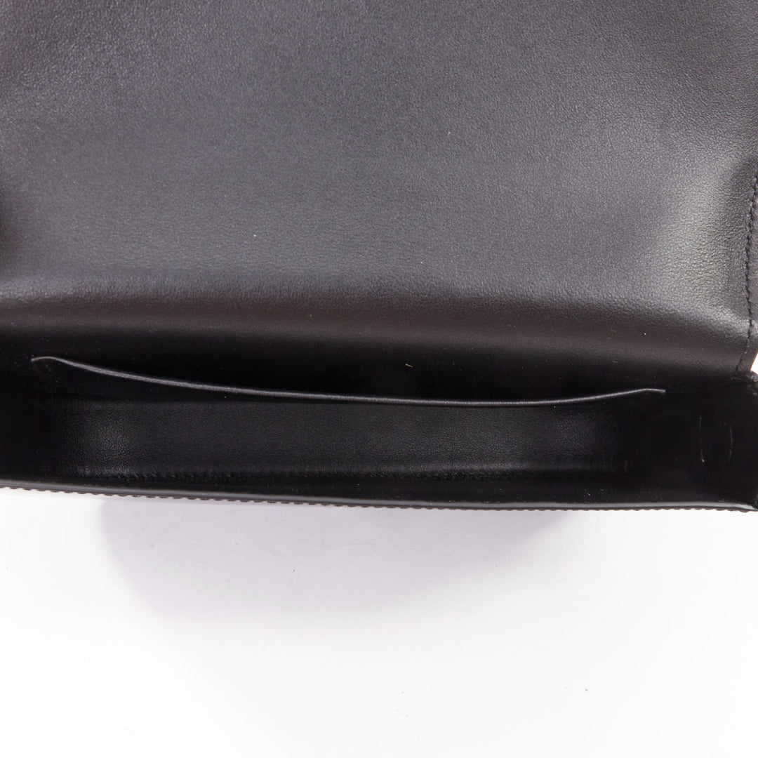 CELINE 2020 Besace Triomphe black glossed calfskin leather silver hardware bag