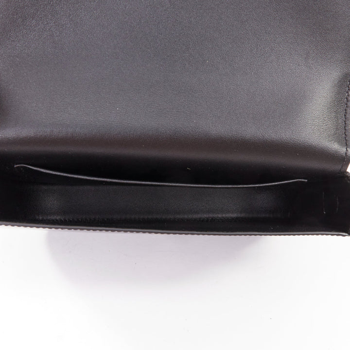 CELINE 2020 Besace Triomphe black glossed calfskin leather silver hardware bag