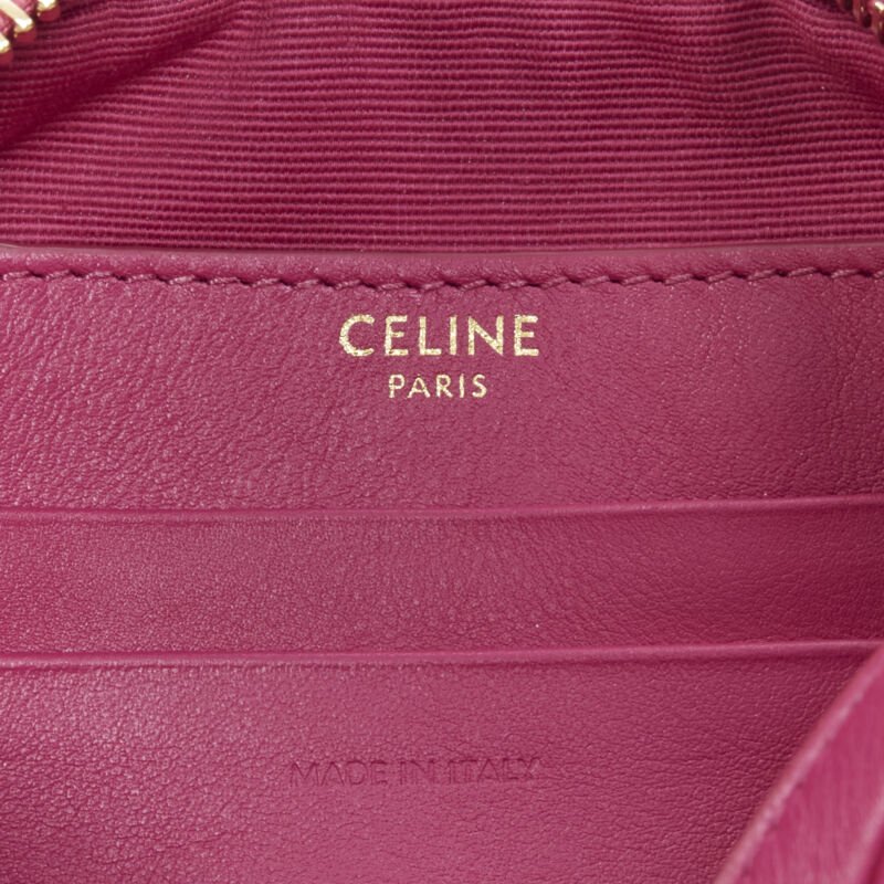CELINE Hedi Slimane 2019 C Charm pink quilted small crossbody camera bag