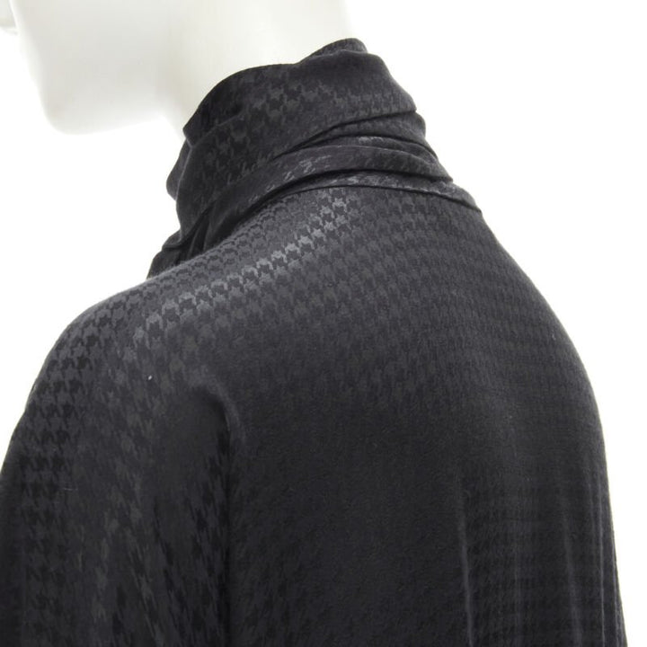 BALENCIAGA DEMNA 2020 black acetate crepe tie neck oversized blouse FR36 S