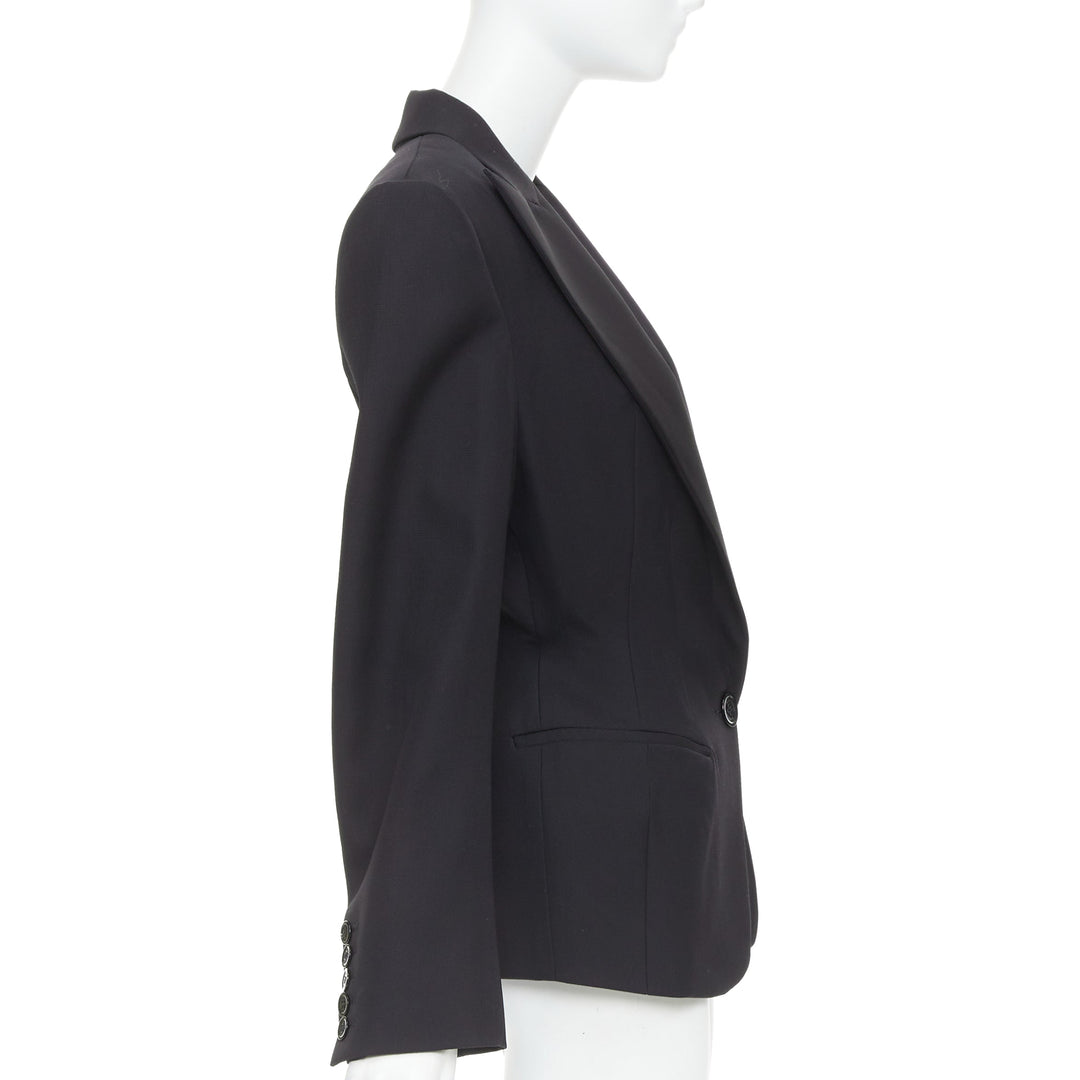 ALEXANDRE VAUTHIER SS2024 black Grain De Poudre wasp waist peak tuxedo jacket