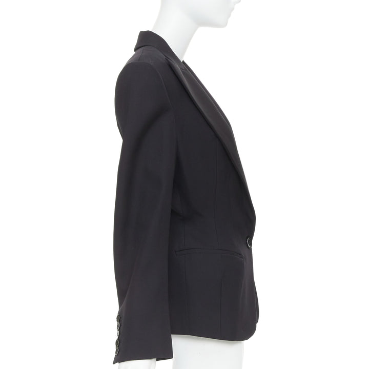 ALEXANDRE VAUTHIER SS2024 black Grain De Poudre wasp waist peak tuxedo jacket