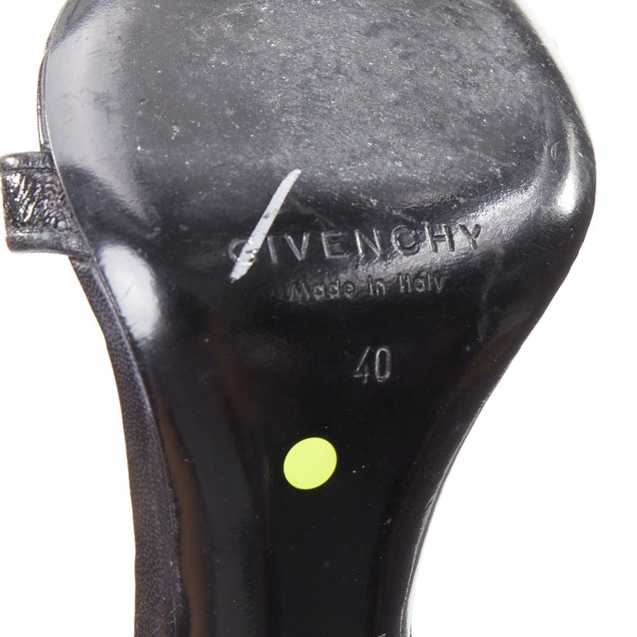 GIVENCHY 2012 Runway Shark Tooth black  gold turnlock stiletto sandals EU40