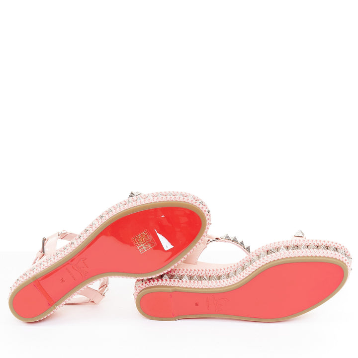 CHRISTIAN LOUBOUTIN Pyraclou 60 poupee pink patent spikes platform wedges EU38