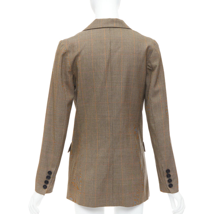 REFORMATION brown eco friendly surplus fabric checkered blazer XS