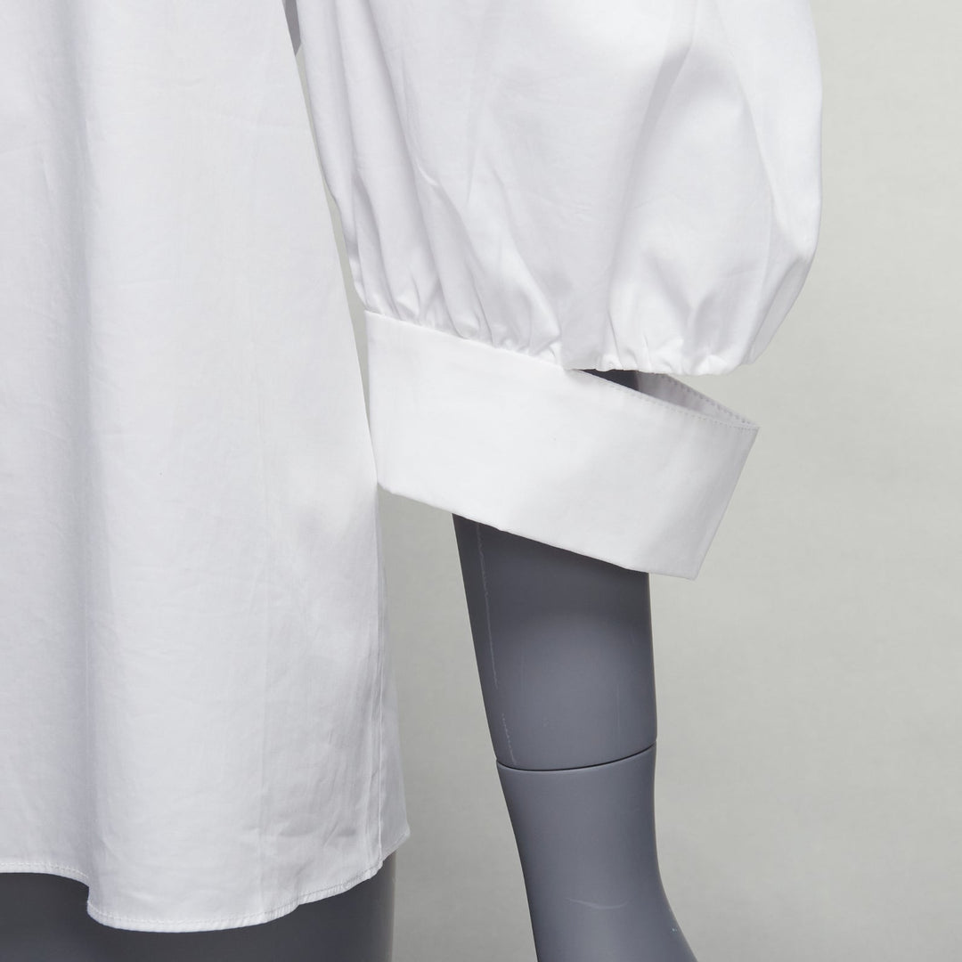 TIBI white 100% cotton off shoulder detached sleeve top US0 XS