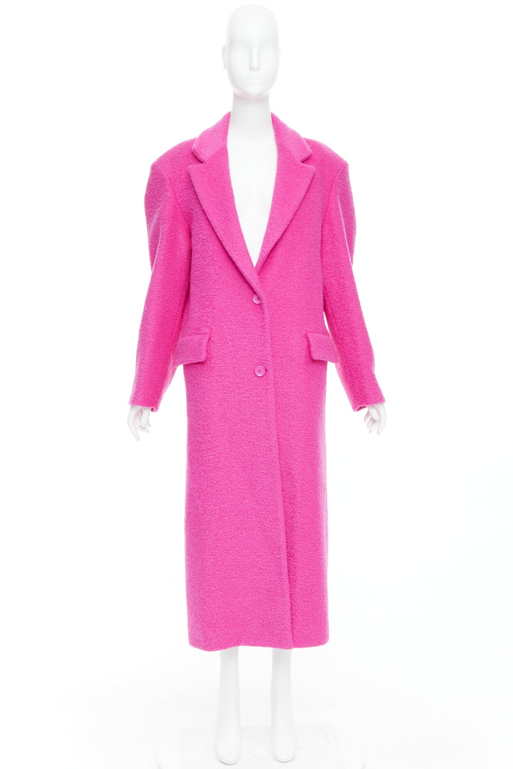 VALENTINO 2022 Runway PPInk hot pink wool blend long coat IT44 L