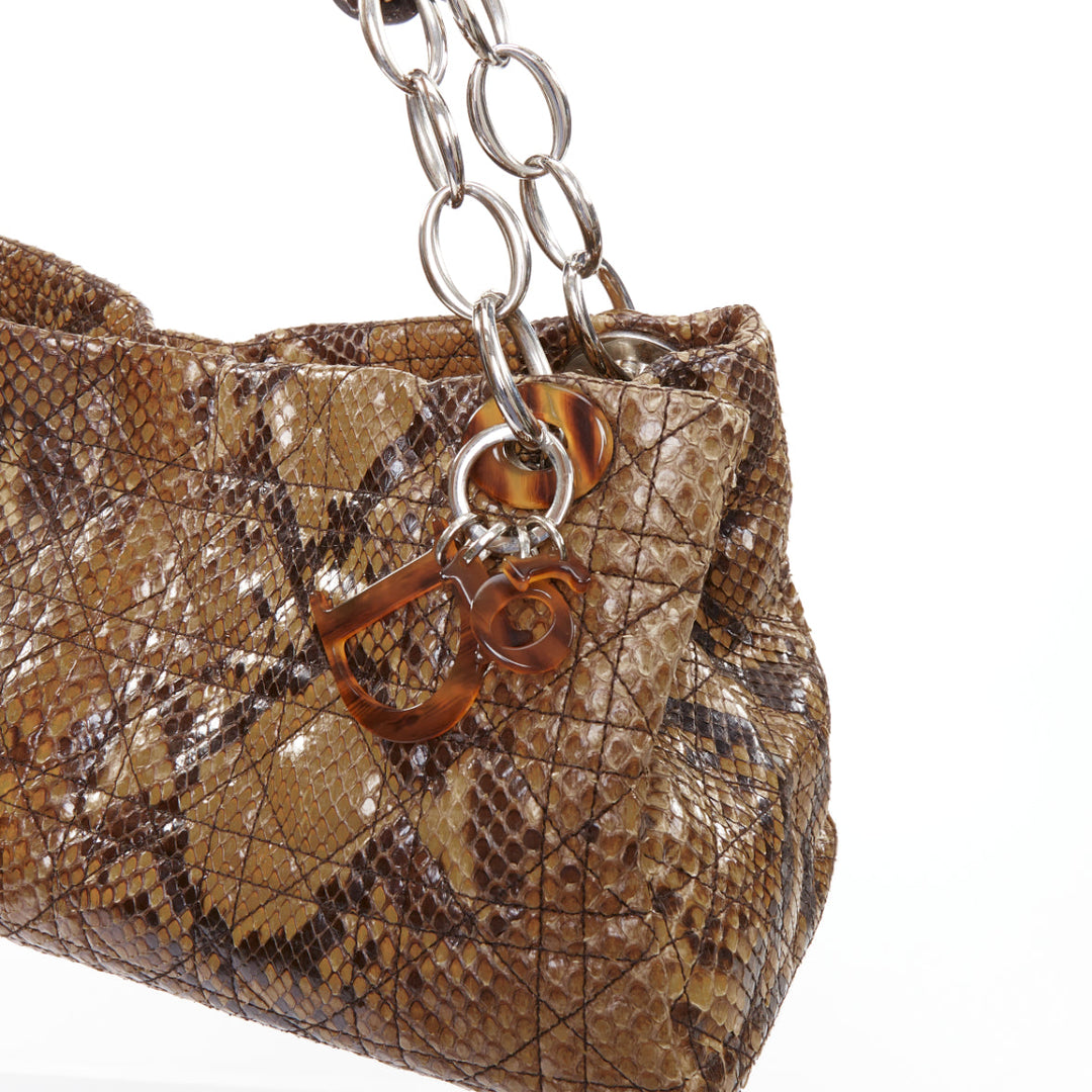 DIOR Lady Dior Soft Limited Edition brown Cannage scaled leather east west bag