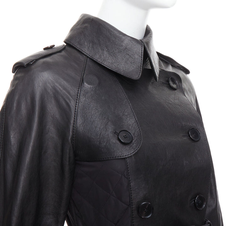 JEAN PAUL GAULTIER Vintage faux leather reversed quilted trench coat IT38 XS