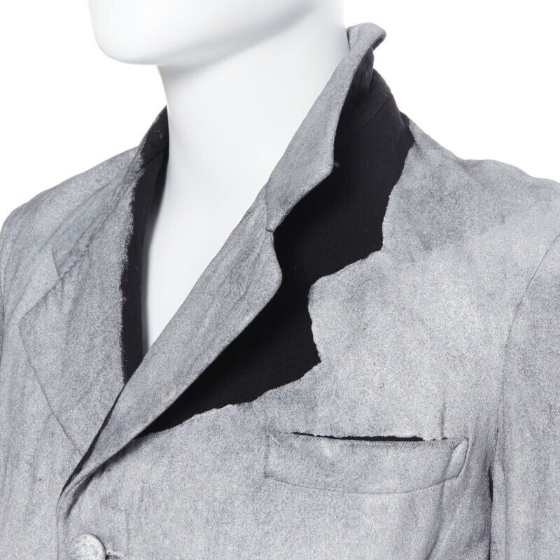 vintage MAISON MARTIN MARGIELA Artisanal silver painted casual blazer jacket M