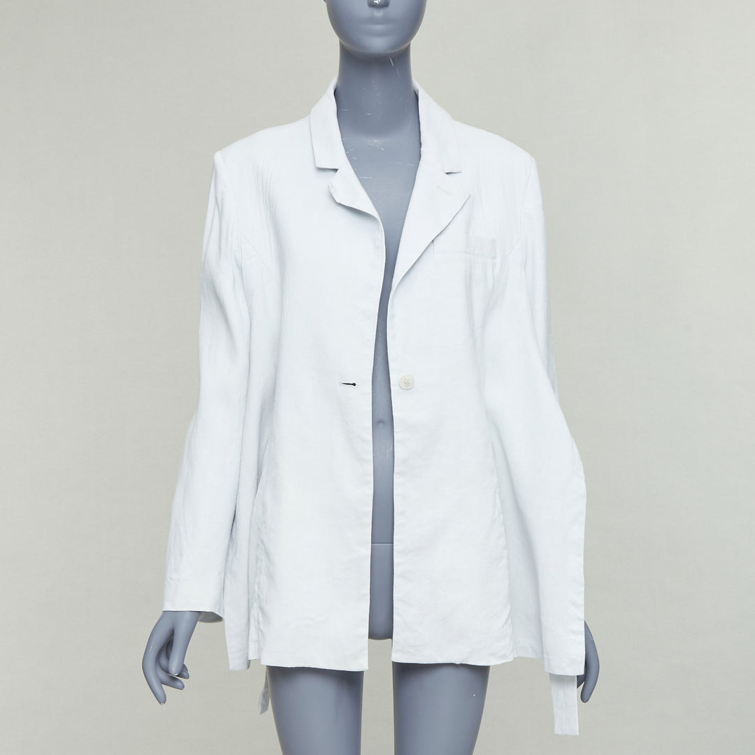 JACQUEMUS Le Coup De Soleil blue hemp virgin wool blend blazer FR34 XS