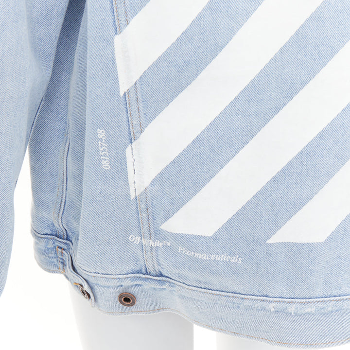 OFF-WHITE Virgil Abloh 2013 Temperature print blue white washed denim jacket M
