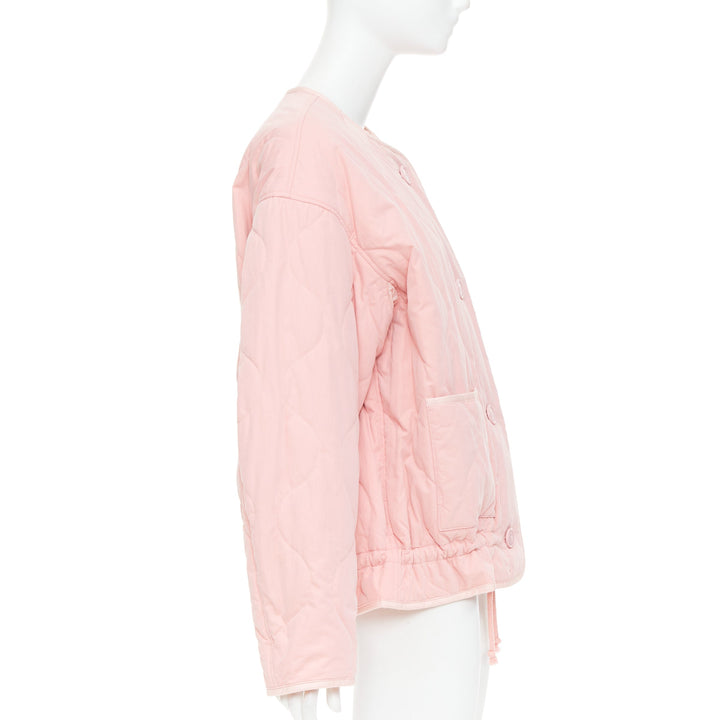 ISABEL MARANT Etoile Gretel light pink recycled cotton peplum padded coat FR36 S