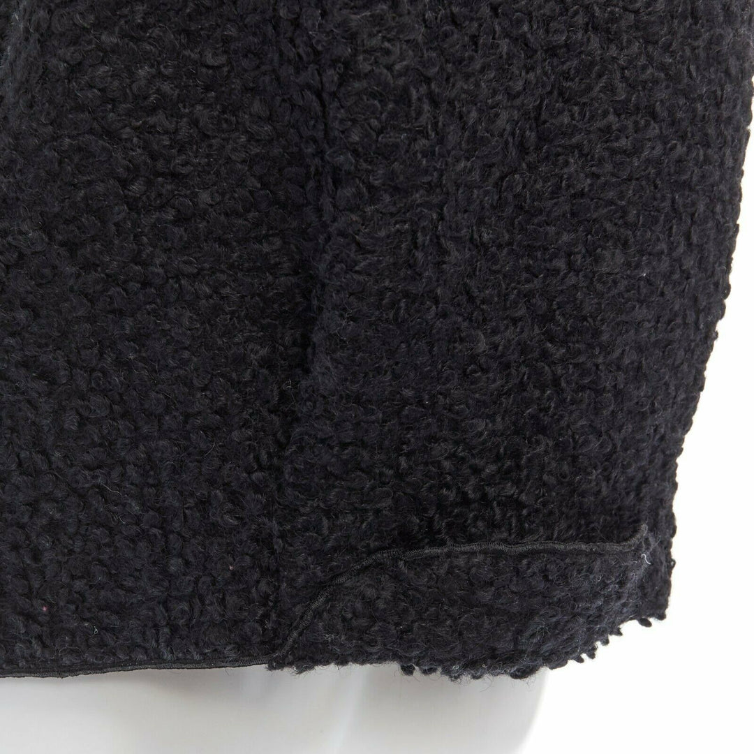 ROLAND MOURET RM wool mohair blend draped collar sleeveless vest jacket US6 M
