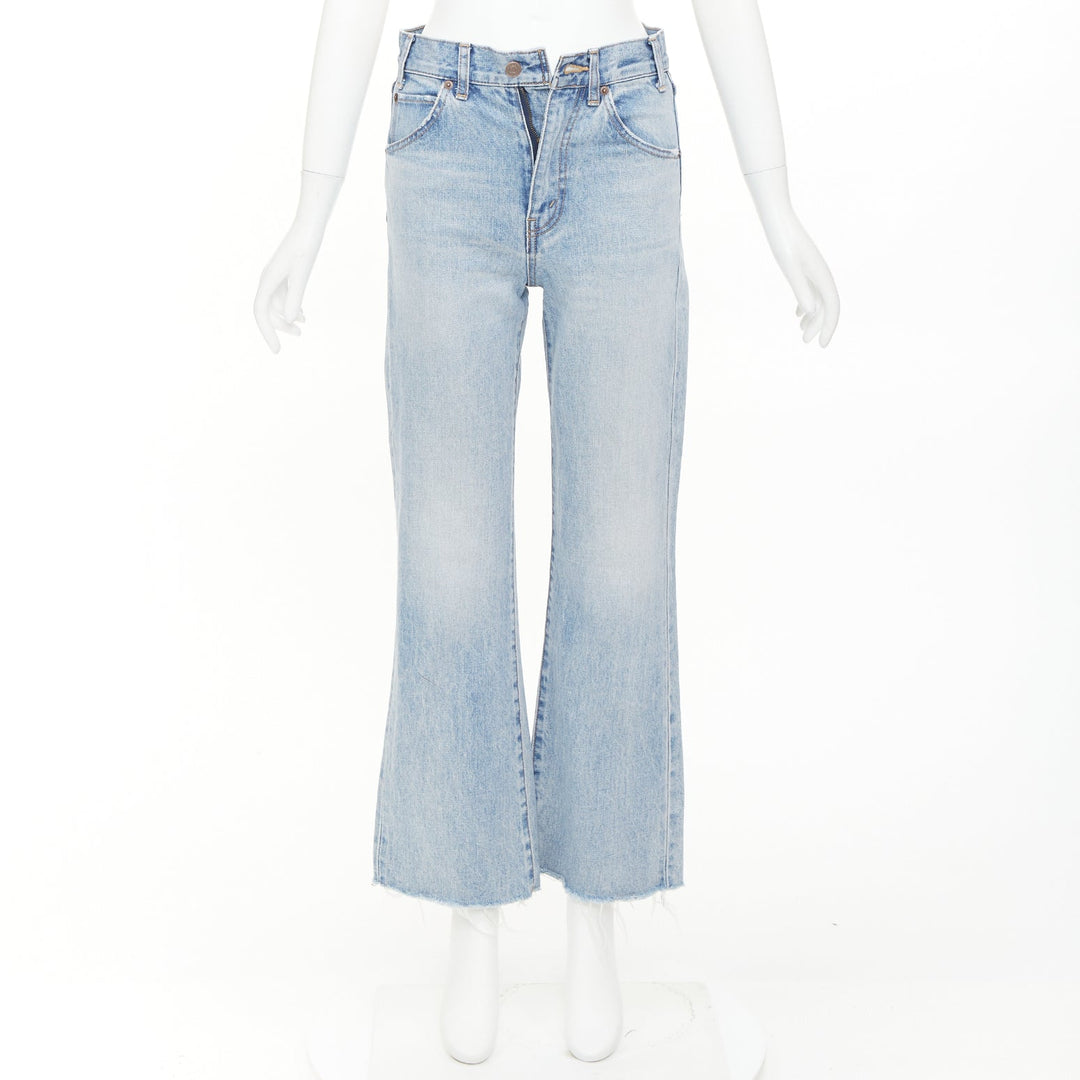 CELINE W_FL_008 N424 789D 07VS light wash high waist wide leg cropped jeans 25"