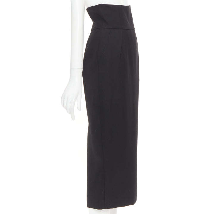 ALEXANDRE VAUTHIER COUTURE AW2019 Runway black grain de poudre high waist skirt