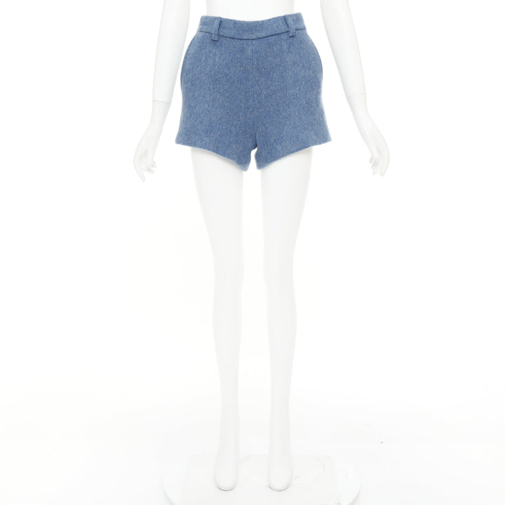 GUCCI 2024 textured wool mohair blend high waist tailored formal shorts IT38 XS