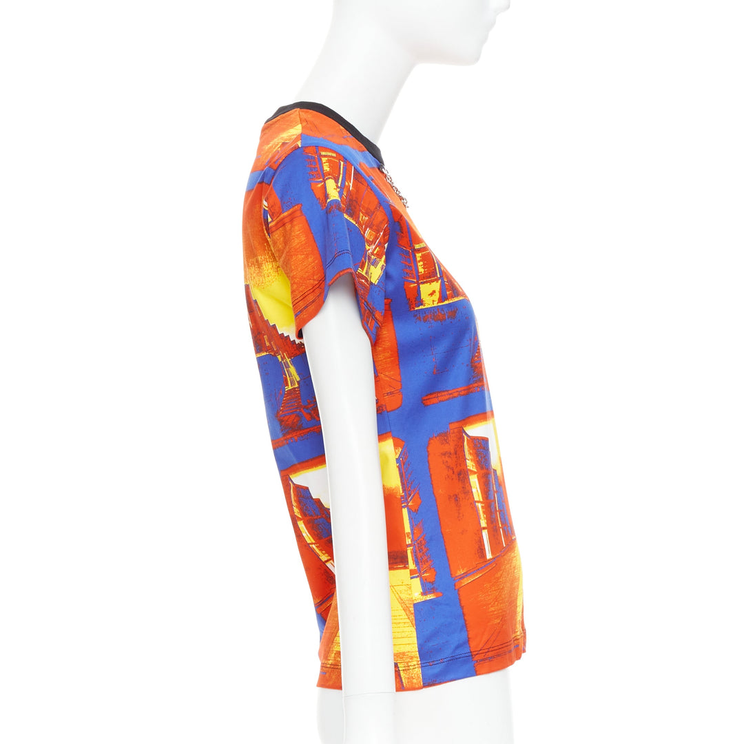 LOUIS VUITTON 2023 Salk Institute orange city print LV chain tshirt XS
