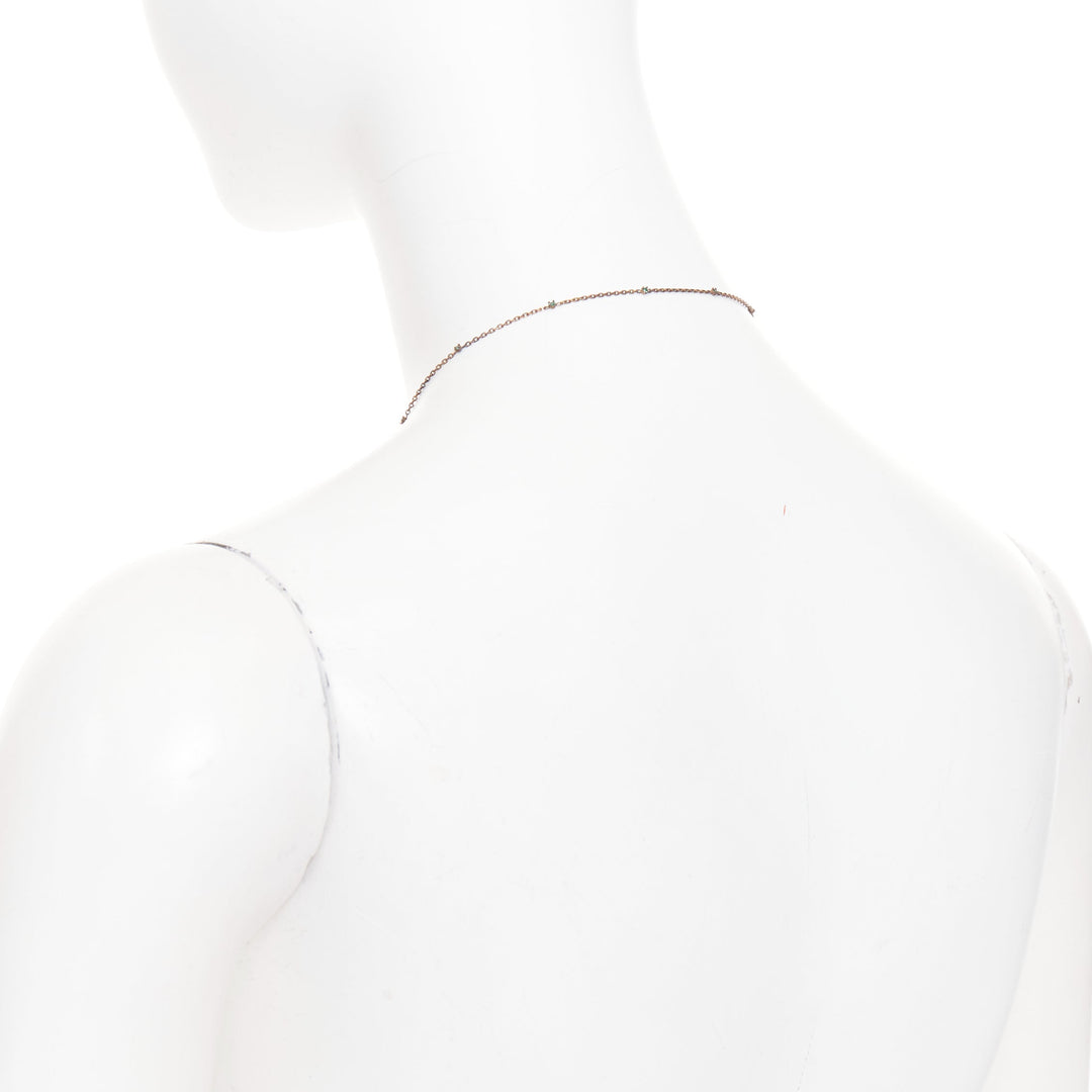 BOTTEGA VENETA Daniel Lee copper tone green crystal station pendant necklace