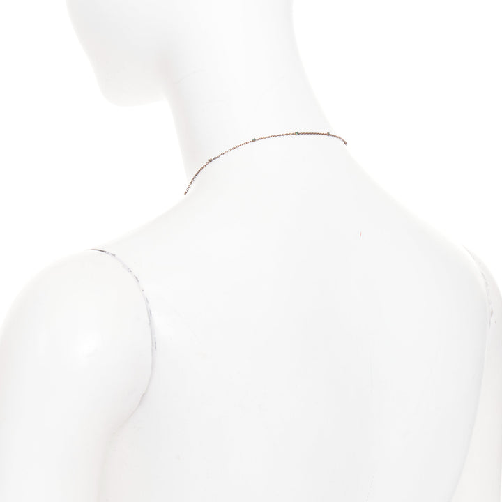 BOTTEGA VENETA Daniel Lee copper tone green crystal station pendant necklace