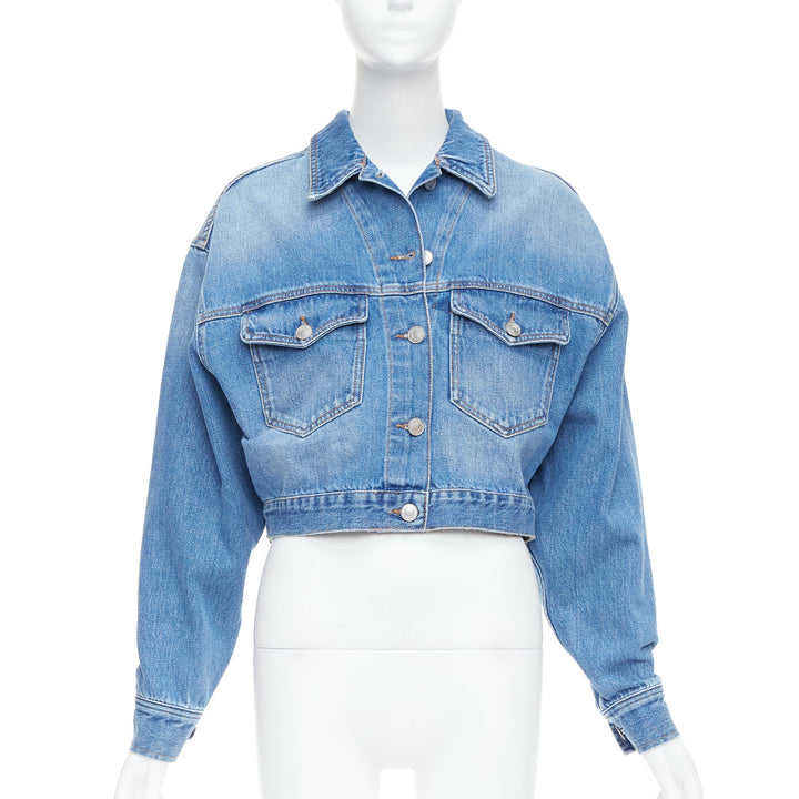 ISABEL MARANT ETOILE Tadia blue denim boxy cropped jacket FR36 S