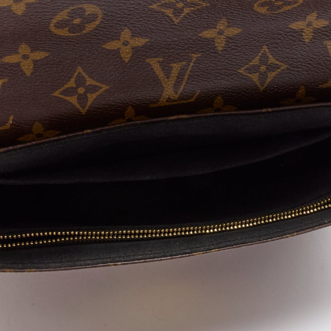 LOUIS VUITTON Saint Placide brown monogram scaled leather flap bag