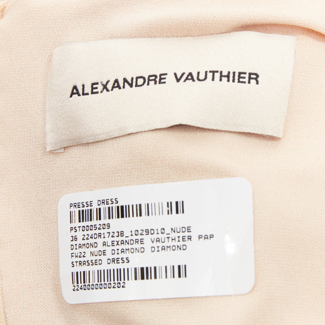 ALEXANDRE VAUTHIER AW2022 Bridal ivory diamond crystal asymmetric draped dress