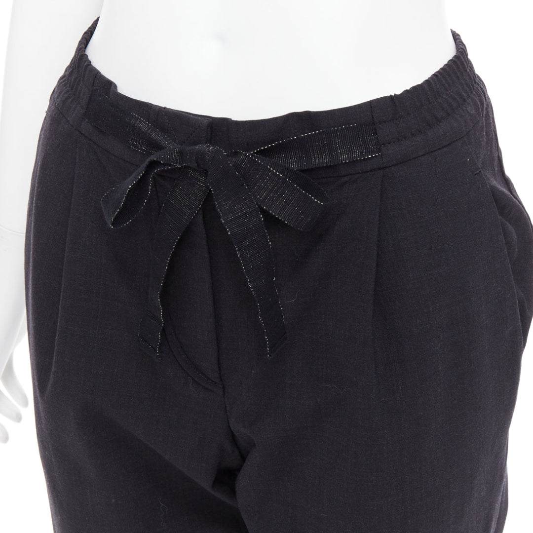BRUNELLO CUCINELLI dark grey virgin wool blend relaxed jogger pants IT38 XS