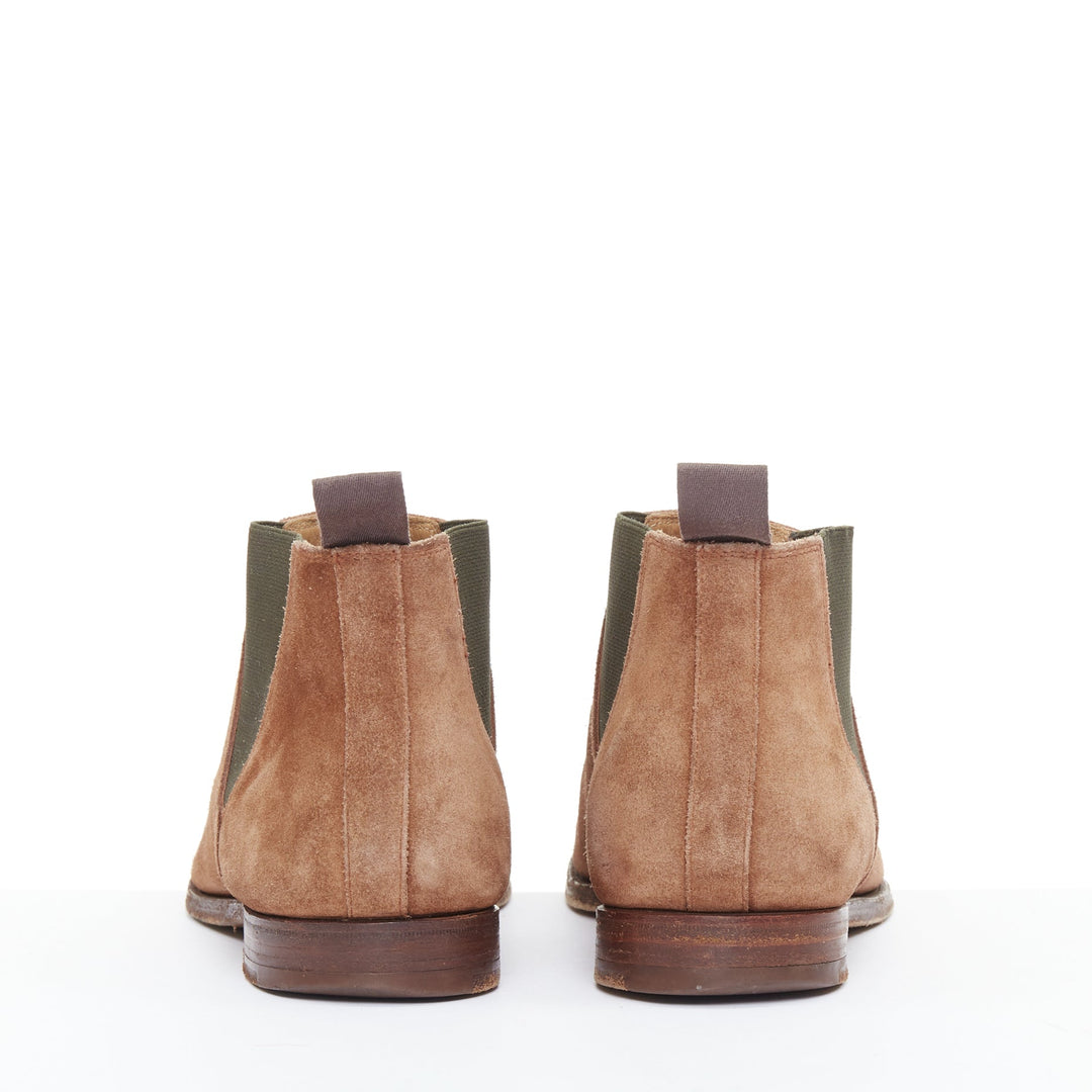 CROCKETT & JONES Chelsea tan brown repello suede ankle boots UK6.5 EU40.5